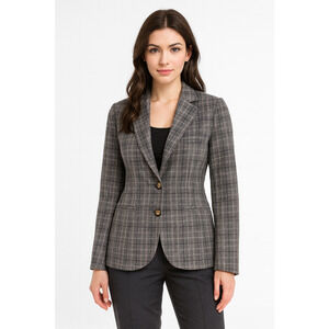 Circolo 1901 Plaid Blazer Italy Slim Fit Suit Windowpane Preppy Academia Sz 42 M